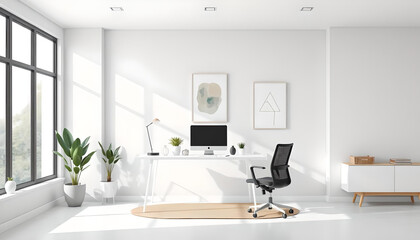 modern living room with white furniture