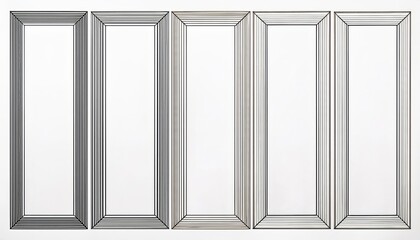 Set of Simple Line Frames with Double Stroke Minimalist Geometric Artwork Exuding Elegance and Harmony in a Modern Context, Featuring Clean Lines and Bold Shapes, Ideal for Digital Art, Home