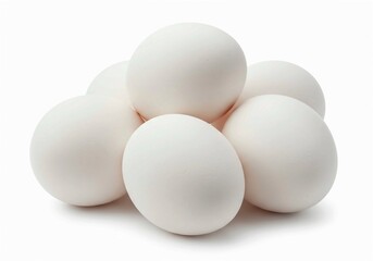 This image features a collection of bright white eggs, highlighting their natural beauty and simple elegance