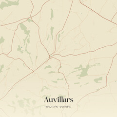 Fototapeta premium Vintage map of Auvillars, France.