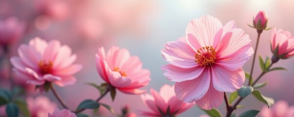 Obraz premium Filled with fluffy flower blooms in soft hues, ethereal, airy