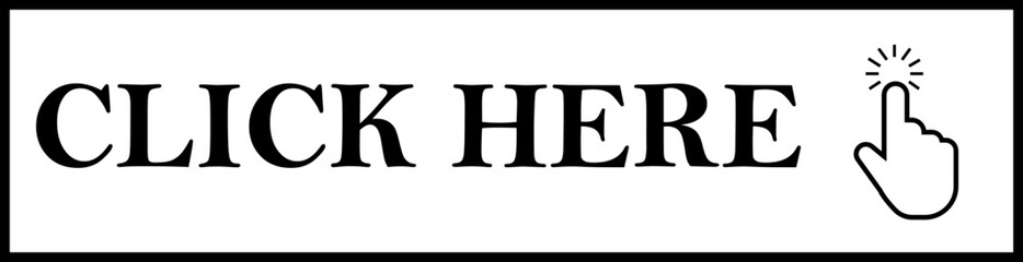 click here button with hand pointer outline icon. Web button with action vector. Enter here, UI button concept. Illustration for website design and mobile app isolated on transparent background