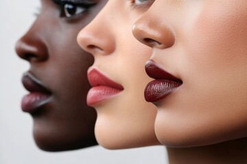 Obraz premium Stunning Women with Bold Lipstick