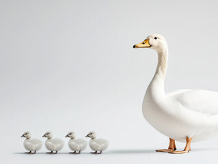 Obraz premium Join White Duck and Goose on their delightful adventures as they explore the world together, celebrating the joy of friendship and the beauty of companionship in the animal kingdom!