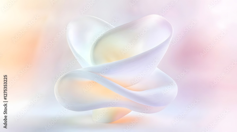 Aufkleber Mesmerizing Modern Wave Pattern Paper Sculpture with Smooth Flowing Curves and Intricate Folds