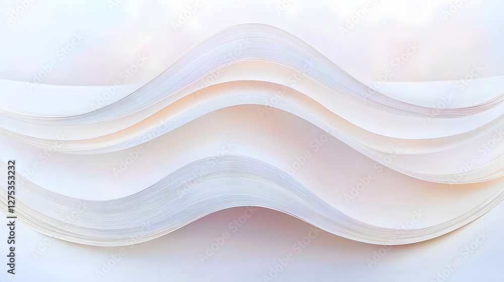 Poster captivating abstract paper sculpture with mesmerizing wave patterns and depth