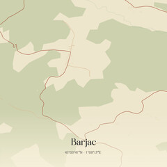 Naklejka premium Vintage map of Barjac, France.