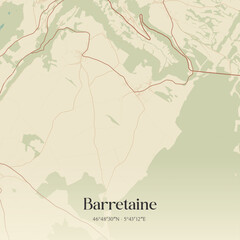 Obraz premium Vintage map of Barretaine, France.