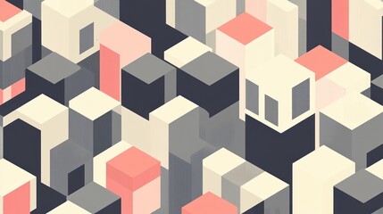 Obraz premium Abstract isometric city skyline illustration.