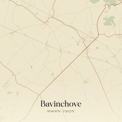 Fototapeta premium Vintage map of Bavinchove, France.