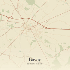 Obraz premium Vintage map of Bavay, France.