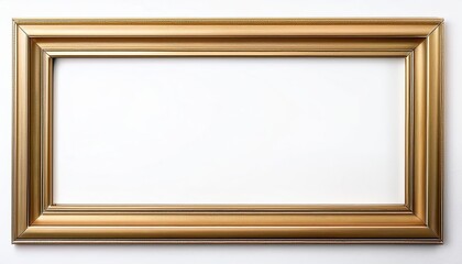 Elegant Modern Gold Frame Embracing a Vacant Canvas of Shimmering Plainness, Ideal for Digital Art, Home Decor or Design Inspiration.