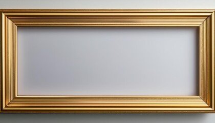 Minimalist Modern Gold Frame Elegant Vessel for Timeless Artwork or Inspiration, Showcasing a Plain Background in Rich Tones of Gold.
