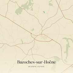 Obraz premium Vintage map of Bazoches-sur-Hoëne, France.