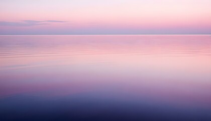 Fototapeta premium Simple calm blue sea, ocean under a sunset sky. Gradient sky, gradient sea, colourful, pink sky, purple sky, blue sky, orange sky. Calm mood, mood photo, sea, sky background. Landscape. heaven, dawn. 