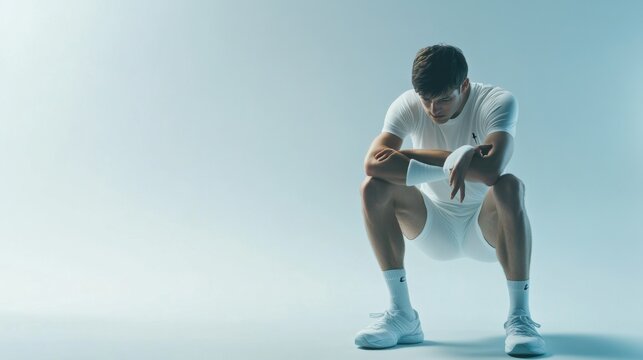 Sports injury from a knee contusion during tennis. Featuring rehabilitation and recovery