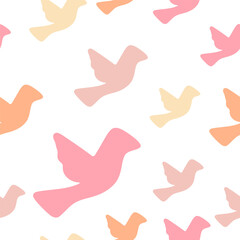 Pastel Birds Seamless Pattern