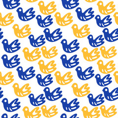 Fototapeta premium Pastel Birds Seamless Pattern