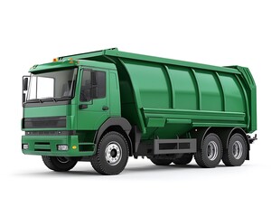Green garbage truck waste disposal