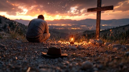 sunset in the mountains