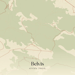 Obraz premium Vintage map of Belvis, France.