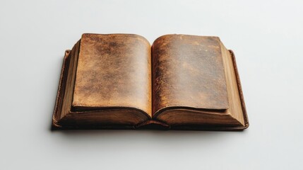 Fototapeta premium Antique Leather-Bound Book with Aging Pages and Distressed Cover. Generative AI