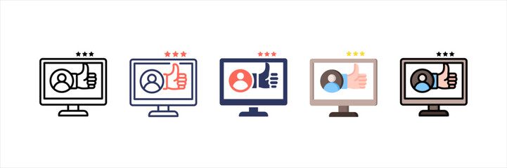 Online Review Multistyle Icon Set