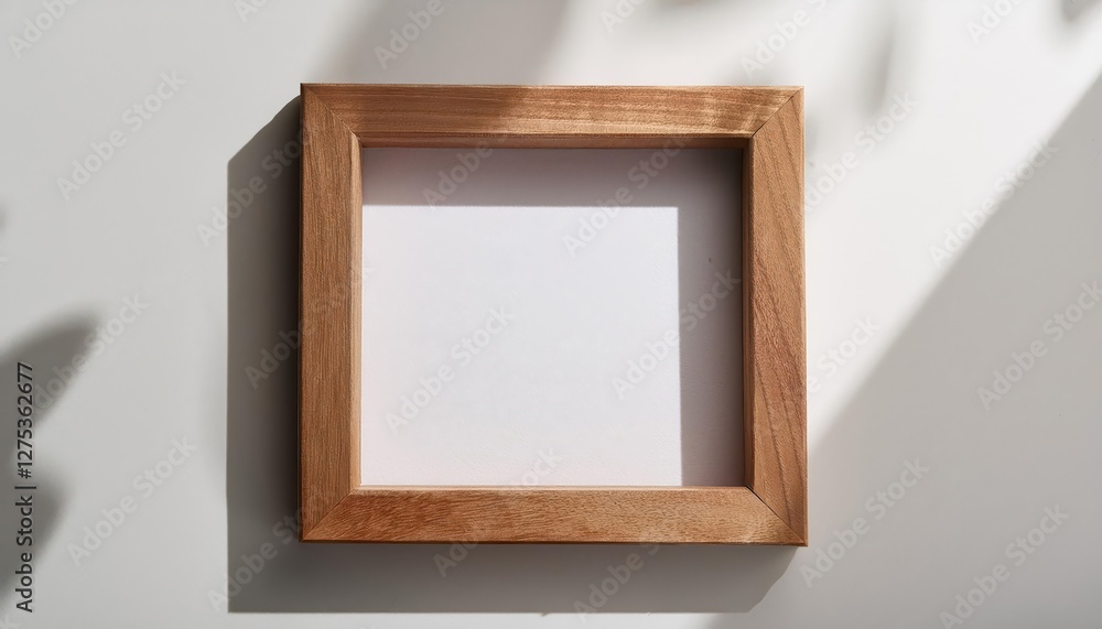 Poster rustic charm of a small square wooden frame mockup a timeless elegance, exuding warmth and simplicit