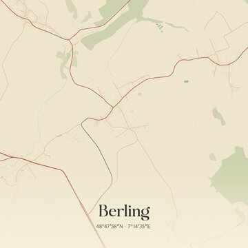 Vintage map of Berling, France.