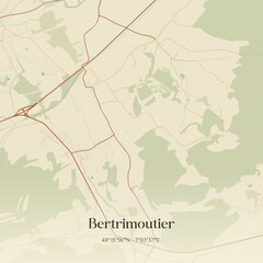 Vintage map of Bertrimoutier, France.