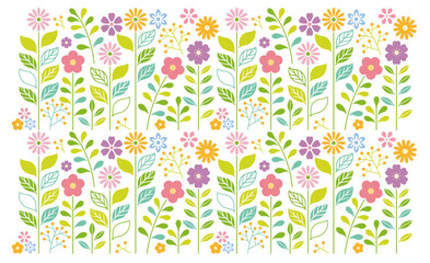 花　花柄　グラフィックパターン　イラスト　シームレス
