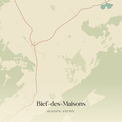 Fototapeta premium Vintage map of Bief-des-Maisons, France.
