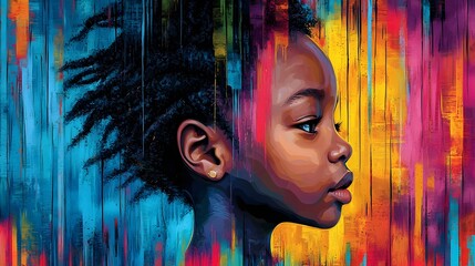 Excited Children Immersed in Vibrant Abstract Digital Painting