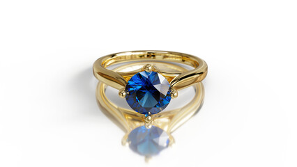 3D render of a gold solitaire ring with a natural diamond, featuring an elegant and luxurious design. Perfect for jewelry, engagement, wedding, or fashion. Realistic details with professional lighting