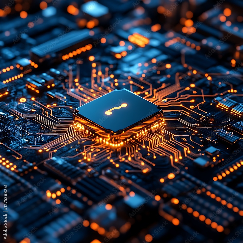 Poster secure chip circuit board tech
