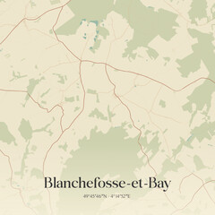 Fototapeta premium Vintage map of Blanchefosse-et-Bay, France.