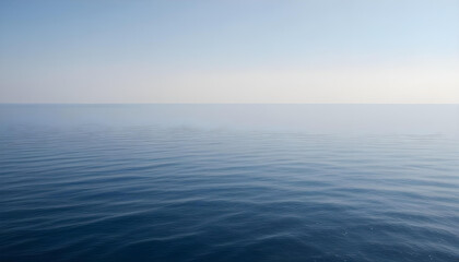 Obraz premium Simple calm blue sea, ocean under a blue sky. Calm mood, mood photo, sea, sky background. Landscape. heaven, dawn. Spiritual, wellness, meditation, summer, zen. 