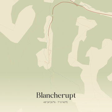 Vintage map of Blancherupt, France.