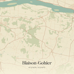 Fototapeta premium Vintage map of Blaison-Gohier, France.