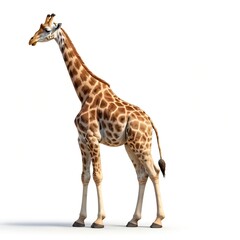 Naklejka premium Giraffe Isolated on White Background