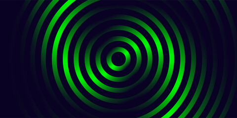 Blue and green abstract background with glowing circles. Swirl circular lines pattern. Geometric spiral. Twirl elements. Modern graphic design. Futuristic technology concept.