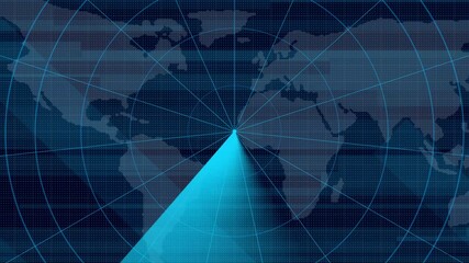 HUD Interface target, radar direction scan for target, searching HUD interface, radar hologram screen object on map radar targets and futuristic user interface computer system and technology concept - Powered by Adobe