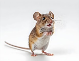 Cute Mouse Standing on Hind Legs