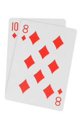 card gambling isolated on white background