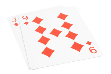 card gambling isolated on white background