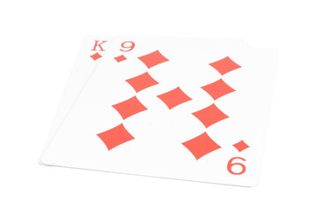 card gambling isolated on white background