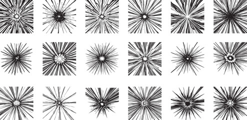 set of abstract flowers