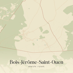 Fototapeta premium Vintage map of Bois-Jérôme-Saint-Ouen, France.