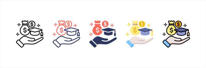 Fototapeta premium Scholarship Multistyle Icon Set
