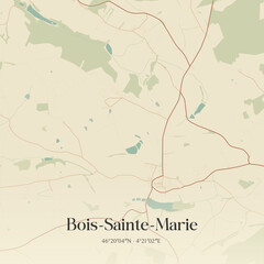 Vintage map of Bois-Sainte-Marie, France.